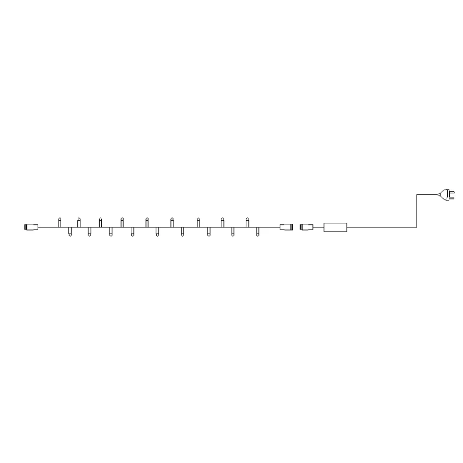 5 meter 50 LED - Lysslynge m/gummikabel - Varmhvit - Image 7