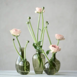 Glassvase avlang - grønn